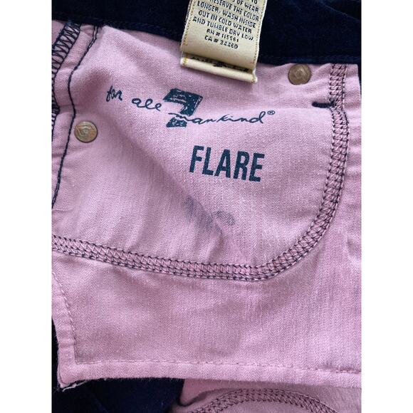 Anthropologie 7 for all mankind velour navy flare jeans 28 - Picture 7 of 11